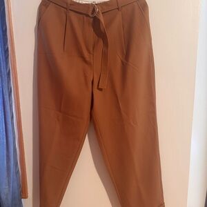 J. Crew Brown Relaxed-Fit Trousers with Elastic Waistband